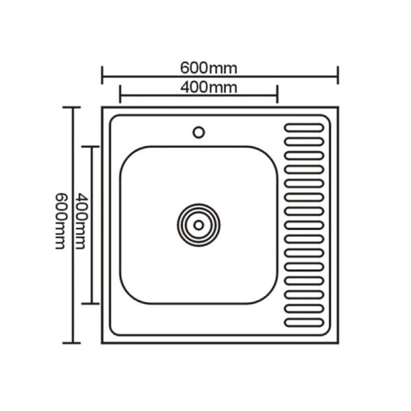 Мойка накладная Sinklight 60x60 L 0.6/16 выпуск хром глянцевый (00-00000765)