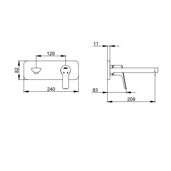 Смеситель для раковины E.C.A. Luna внешняя часть хром (102167606EX-K) Смеситель для раковины E.C.A. Luna внешняя часть хром (102167606EX-K)