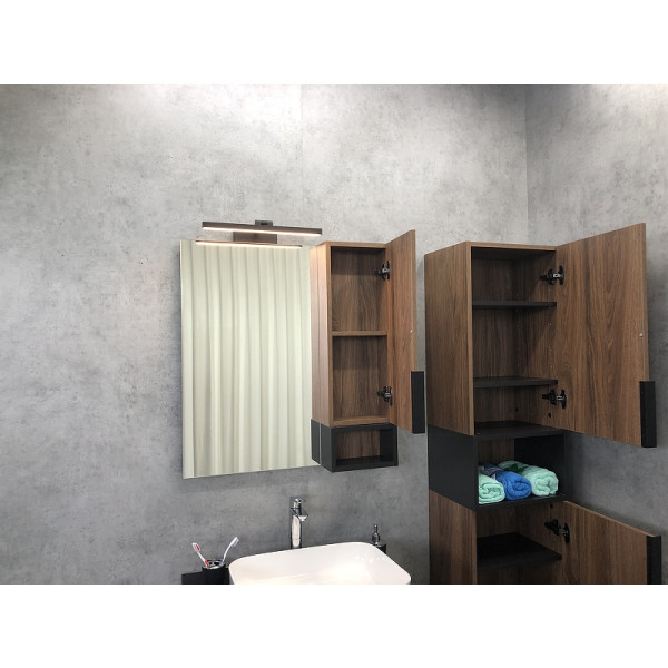 Шкаф зеркальный Comforty Штутгарт 750x160x800 дуб темно-коричневый (00004151037)