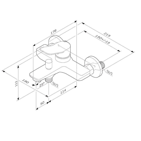 Смеситель для ванны и душа AM.PM X-Joy (F85A10022)