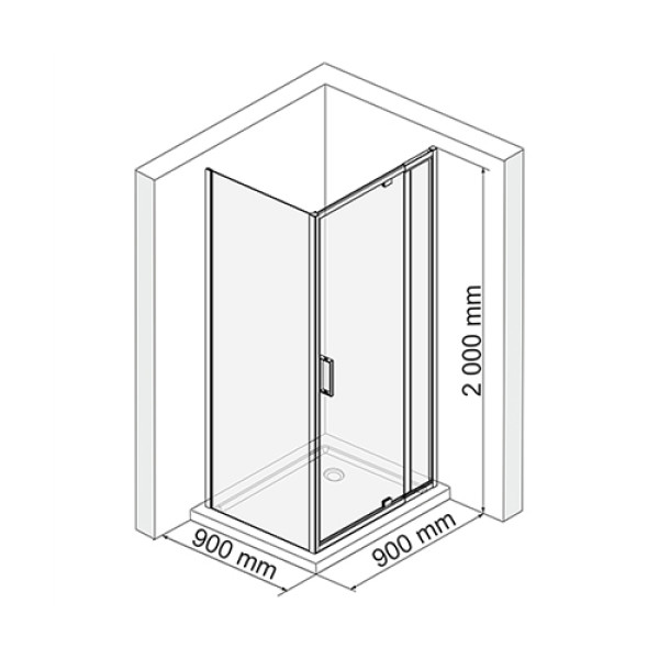 Душевой уголок Wasserkraft Berkel 90x90x200 стекло прозрачное (48P03)