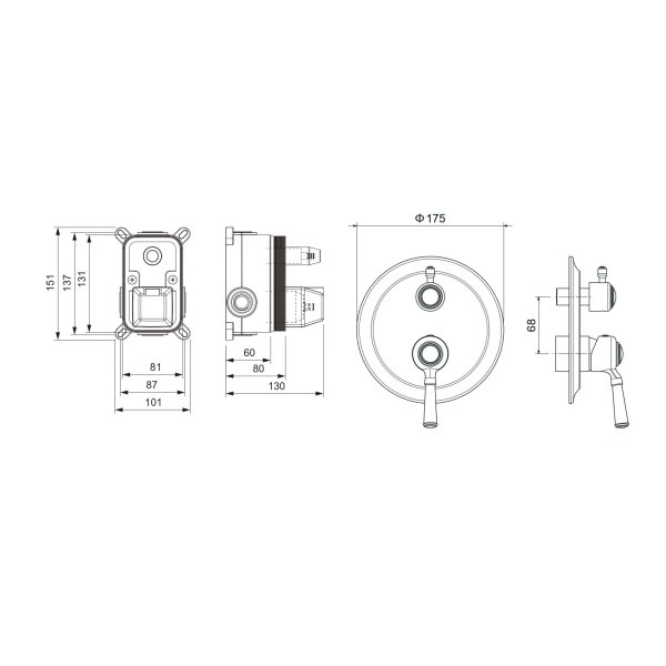 Смеситель для ванны Aquatek Классик хром (AQ1546CR)