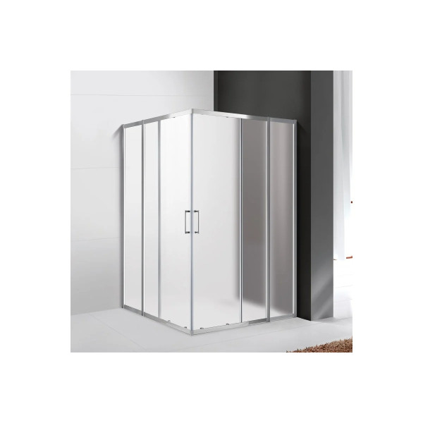 Душевой уголок Cezares Molveno 120x120x195 стекло матовое, профиль хром (MOLVENO-A-22-90+30-P-Cr)