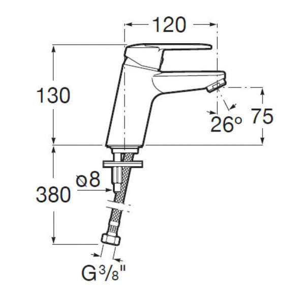 Смеситель для раковины Roca Victoria хром (7.5A3H.2.5C0.M)