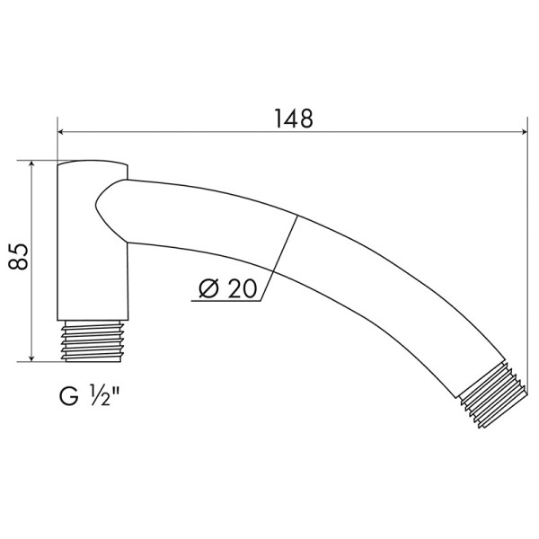 Переходник для верхнего душа 1/2" (MKP20509P)