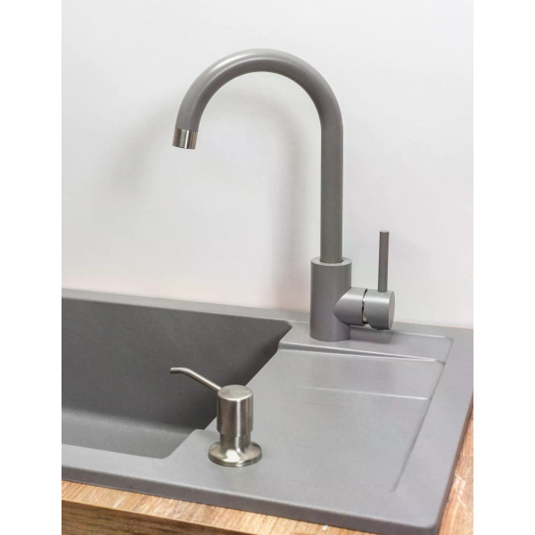 Мойка для кухни Rea nils grey metalic 5W1 гранит 62x44x16 серая металлик (ZLE-00101)