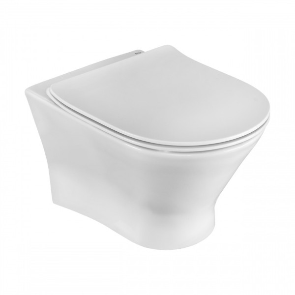 Инсталляция для подвесного унитаза Roca FARO с подвесным унитазом, с сиденьем микролифт+клавиша Roca Active В01, хром глянец (Z.RU93.0.761.3)