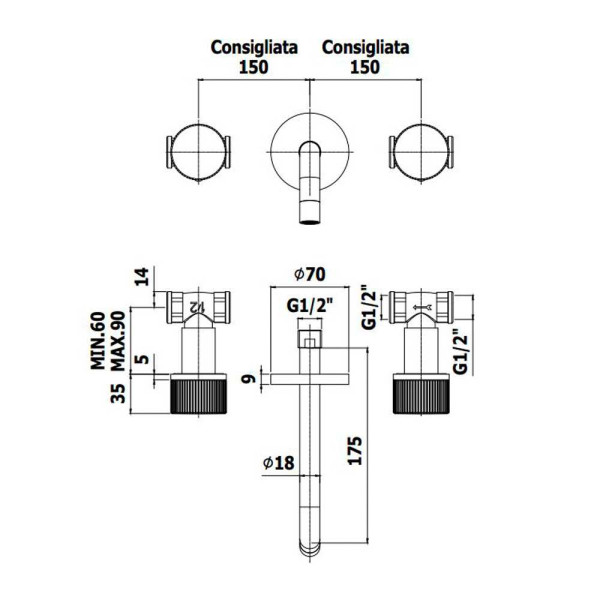 Смеситель для раковины Paffoni Jo черный матовый (JO003NO)