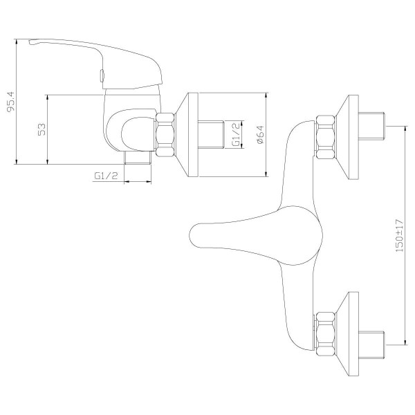 Смеситель для душа Rossinka Y35-41 с душевым комплектом (Y35-41)