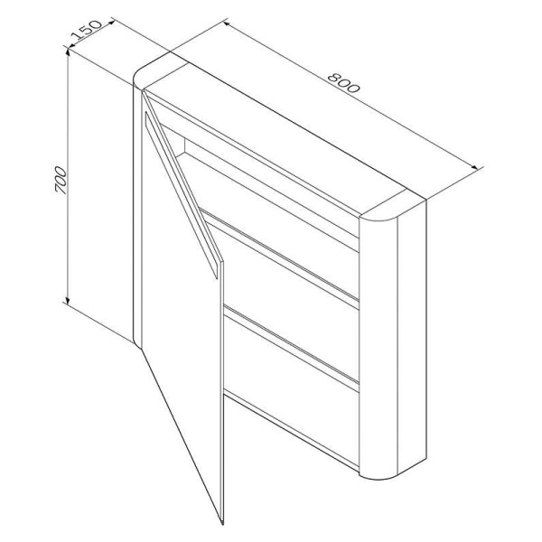 Шкаф зеркальный AM.PM Sensation 80 левое (M30MCR0801NF)