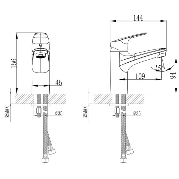 Смеситель для раковины Azario хром (AZ-HU245898)