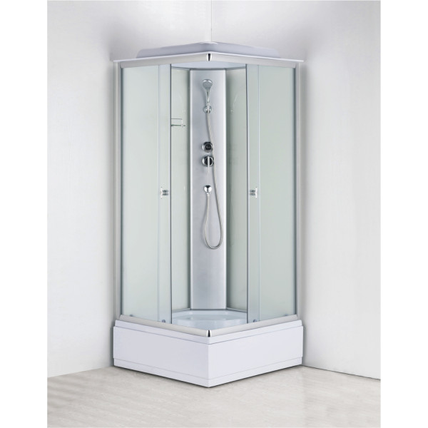 Душевая кабина Loranto 88x88x215 стекло матовое, профиль хром матовый (CS-990ETM/W-90)