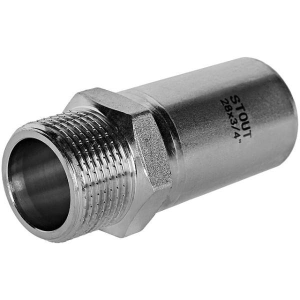 Вставка резьбовая 28х3/4"Н Stout SSS-2024 НПр-НР (нерж.ст., пресс) SSS-2024-002834 Вставка резьбовая 28х3/4"Н Stout SSS-2024 НПр-НР (нерж.ст., пресс) SSS-2024-002834