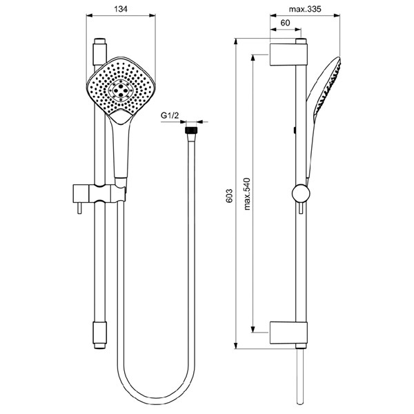 Душевой гарнитур Ideal Standard Evo хром (B1762AA)