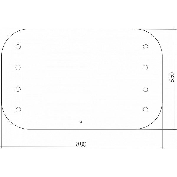 Зеркало Azario Tony 800х550 c подсветкой и диммером, сенсорный выключатель, смена цвета, 8 ламп в комплекте (LED-00002479)
