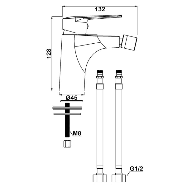 Смеситель для биде Swedbe Mars хром (1740) Смеситель для биде Swedbe Mars хром (1740)