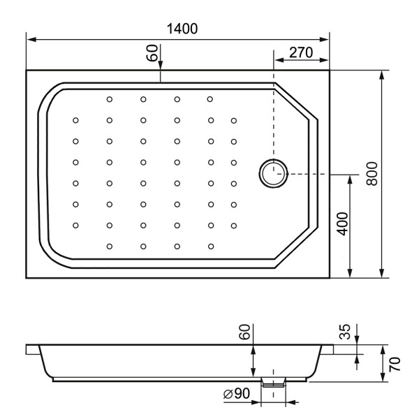 Душевой поддон RGW STYLE 80x140 белый (16183814-11)