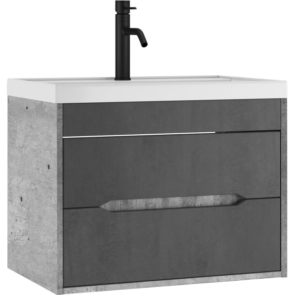 Тумба подвесная под умывальник Bazis 70 Loft В2 Бетон Домино (DL5602T)