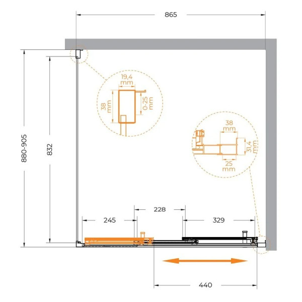 Душевой уголок Cezares Molveno 90x90x195 стекло прозрачное, профиль хром (MOLVENO-AF-31-90-C-CR-IV) Душевой уголок Cezares Molveno 90x90x195 стекло прозрачное, профиль хром (MOLVENO-AF-31-90-C-CR-IV)