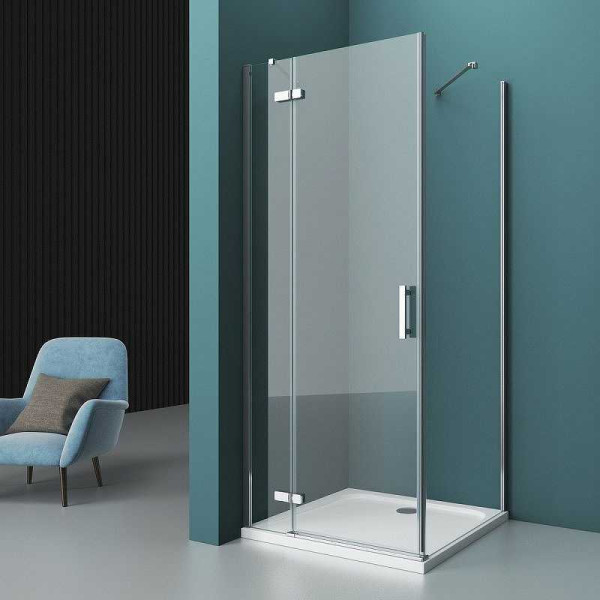 Душевой уголок BelBagno Kraft 90x90 стекло прозрачное, профиль хром (KRAFT-A-12-90-C-Cr-R)