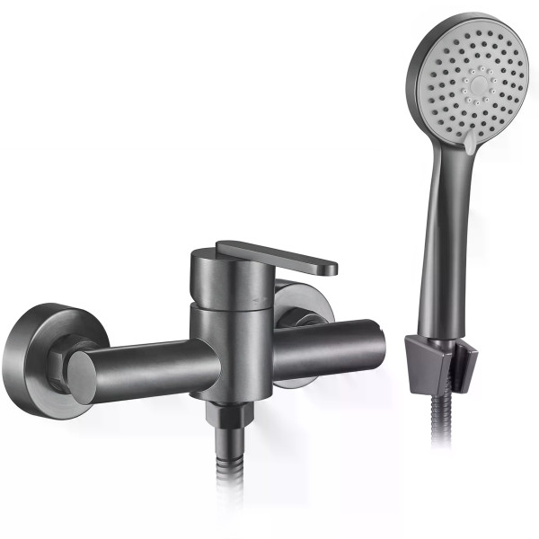 Смеситель для раковины Rea Ontario с душевым комплектом оружейная сталь (REA-B5503) Смеситель для раковины Rea Ontario с душевым комплектом оружейная сталь (REA-B5503)