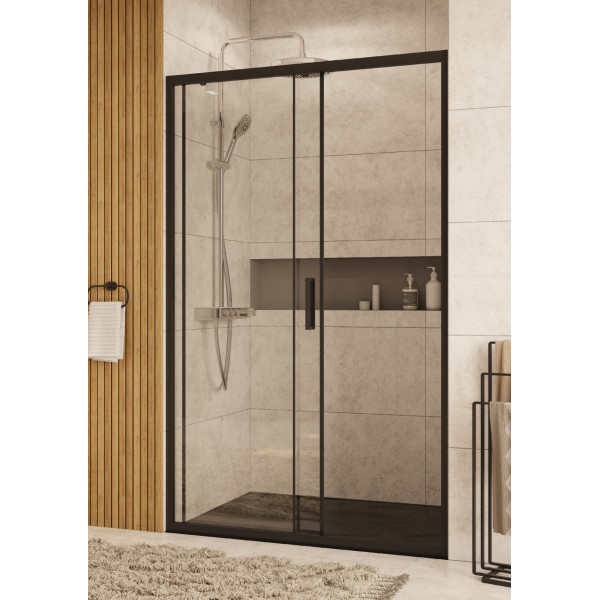 Душевая дверь Roca Leon 120x195 стекло прозрачное, профиль черный (Z.RU93.0.767.2)