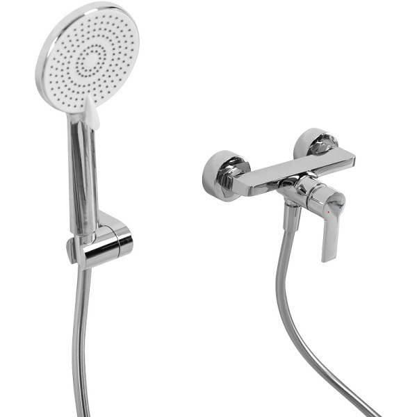 Смеситель для душа BelBagno с ручным душем, шлангом и держателем, хром (AURORA-ESDM-CRM)