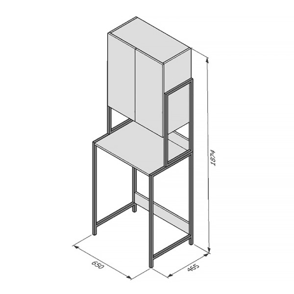 Стеллаж Melodia Комфорт полки и дверцы 465 белый (из 2 частей) (MFR80062WT)