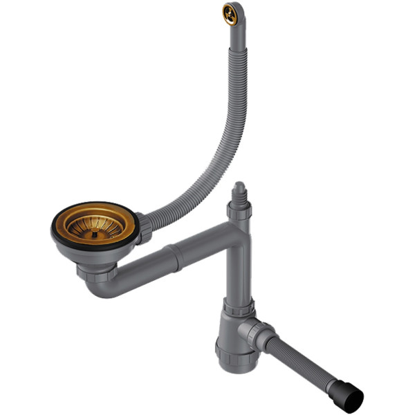 Сифон для мойки Omoikiri с круглым переливом WK-1CL-R-AB022 античная латунь (4956615)