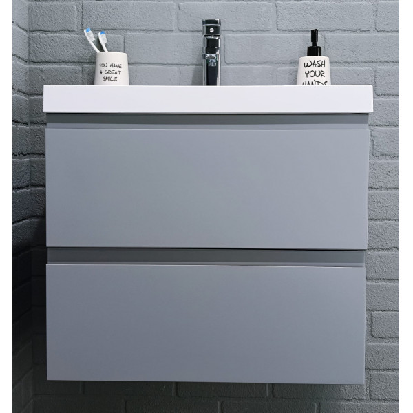 Тумба подвесная под умывальник Classica 60 Graffo светло-серый матовый В2 Домино (DGr2407T)