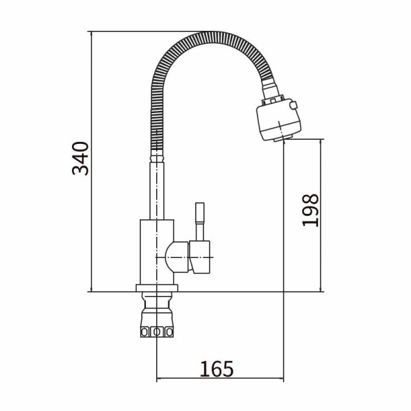 Смеситель для кухни Fashun с гибким изливом сатин (A54509)