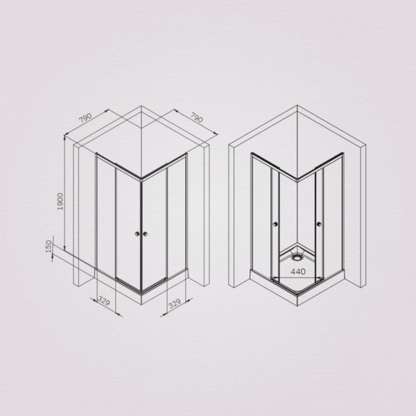 Душевой уголок AM.PM X-joy 80x80 стекло прозрачное, профиль черный матовый (W94G-403-8080-BT1K)