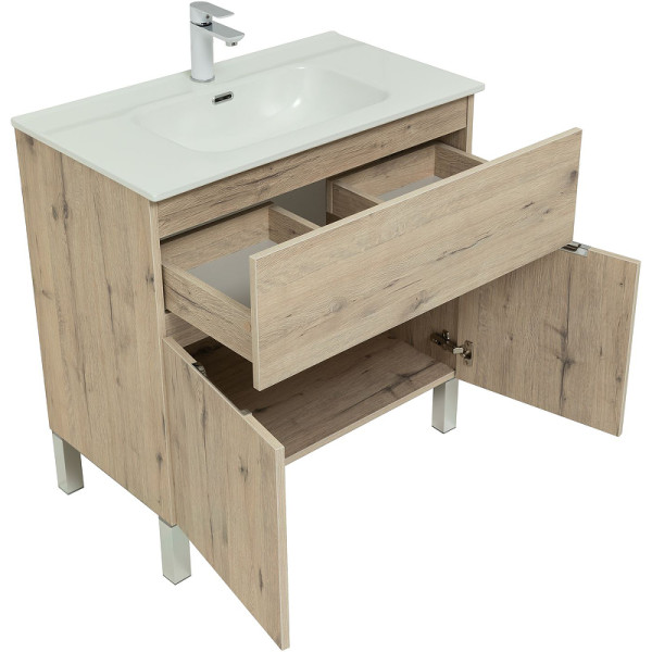 Тумба напольная Aquanet Алвита New 80 1 ящик, 2 дверцы, дуб веллингтон белый (00277553) Тумба напольная Aquanet Алвита New 80 1 ящик, 2 дверцы, дуб веллингтон белый (00277553)