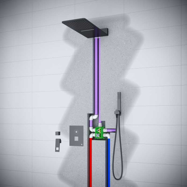 Душевая система Timo Briana черная внешняя часть внутреняя часть (SX-7139/03SM)