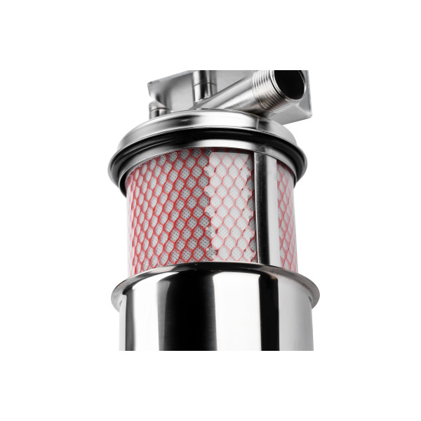 Фильтр колбовый Гейзер Тайфун 1" 10ВВ со сливом (нержавеющая сталь, с универсальным картриджем для холодной и горячей воды) (32066)