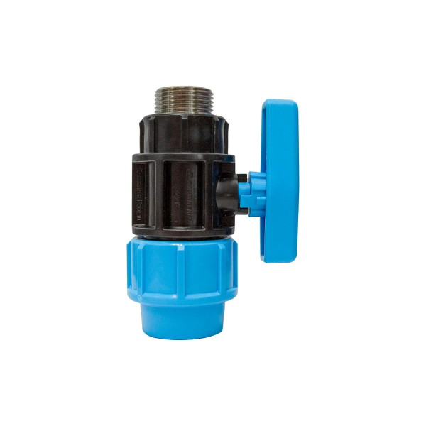 Кран шаровый 32x1"Н Джилекс Про для п/э трубы, PP, латунная втулка (9165) Кран шаровый 32x1"Н Джилекс Про для п/э трубы, PP, латунная втулка (9165)