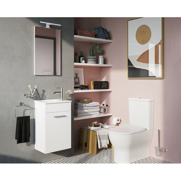 Комплект мебели Vitra Mia 40 см с дверцами, (тумба, раковина, зеркало) белый глянец (75022)