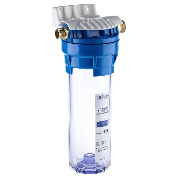 Фильтр колбовый Гейзер 1/2"*3/4" 10SL (прозрачный, для холодной воды) (50533) Фильтр колбовый Гейзер 1/2"*3/4" 10SL (прозрачный, для холодной воды) (50533)