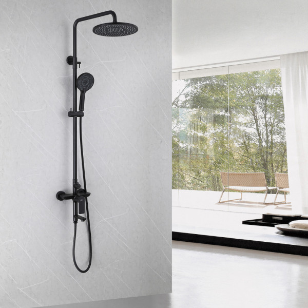 Душевая система Abber Weiss Insel с изливом черный матовый (AF8016NB)