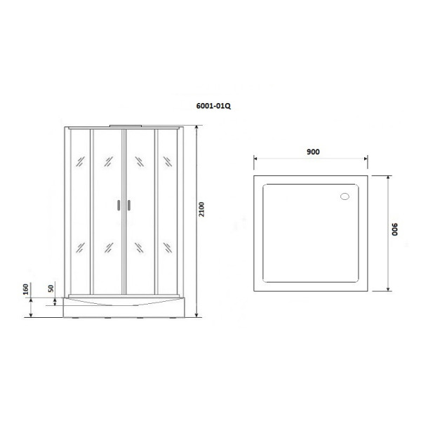 Душевая кабина Niagara Premium 900*900*2100 стекло прозрачное, профиль хром (NG-6001-01Q) Душевая кабина Niagara Premium 900*900*2100 стекло прозрачное, профиль хром (NG-6001-01Q)