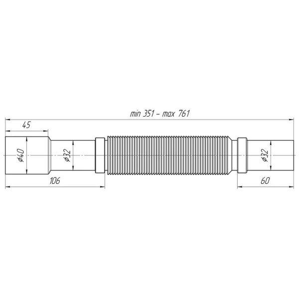 Отвод гофр. переходной 32*32/40 АНИ (351-761 мм.) АНИ пласт (K307) Отвод гофр. переходной 32*32/40 АНИ (351-761 мм.) АНИ пласт (K307)