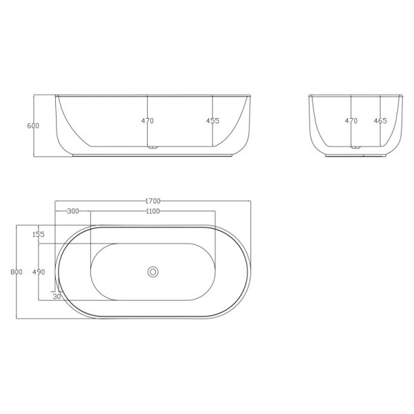 Ванна акриловая Belbagno 170х80 белая (BB401-1700-800)