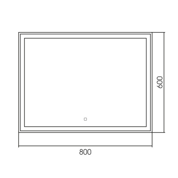 Зеркало Abber See 60x80 с подсветкой, сенсорный выключатель, диммер (AG6116S)