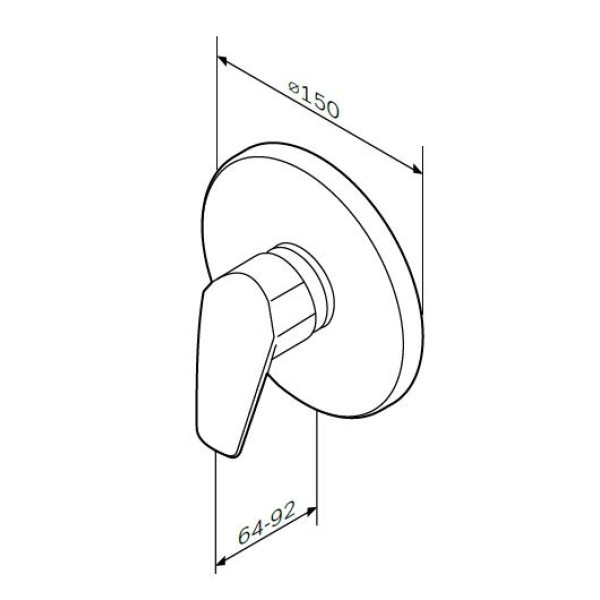 Смеситель для душа AM.PM Gem монтируемый в стену, хром (F9075000) Смеситель для душа AM.PM Gem монтируемый в стену, хром (F9075000)