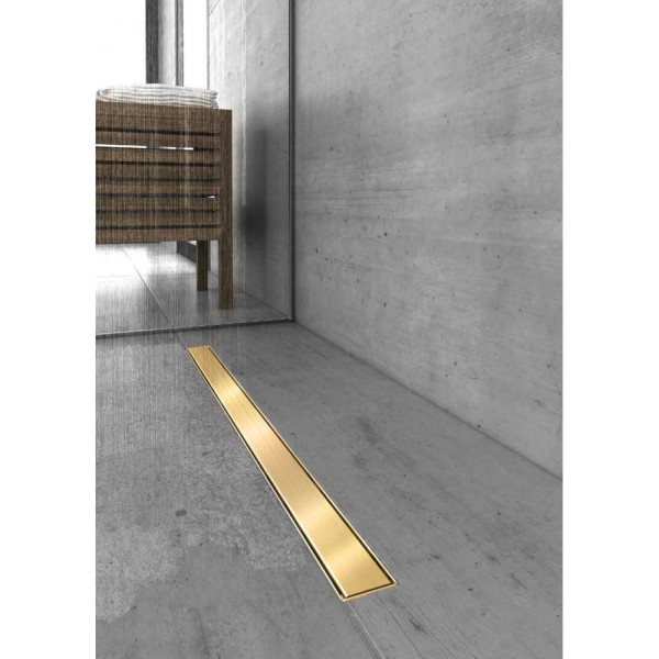 Желоб Berges водосток В1 Keramik 800, золото глянец, S-сифон D50 H60 боковой (092119)