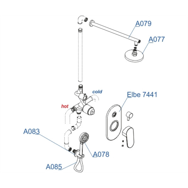 Встраиваемый комплект для душа WasserKRAFT Elbe черный с верхней душевой насадкой и лейкой (A16777) Встраиваемый комплект для душа WasserKRAFT Elbe черный с верхней душевой насадкой и лейкой (A16777)