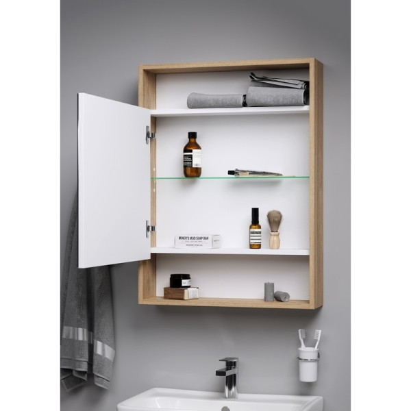 Шкаф зеркальный Aqwella City 600x150x800 дуб балтийский (SIT0406DB)