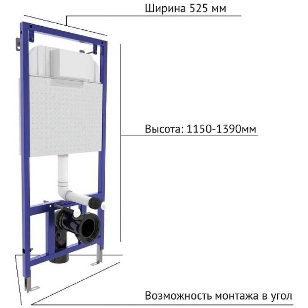 Инсталляция для подвесного унитаза Berges NOVUM F2 с клавишей (040252) матовый хром Инсталляция для подвесного унитаза Berges NOVUM F2 с клавишей (040252) матовый хром