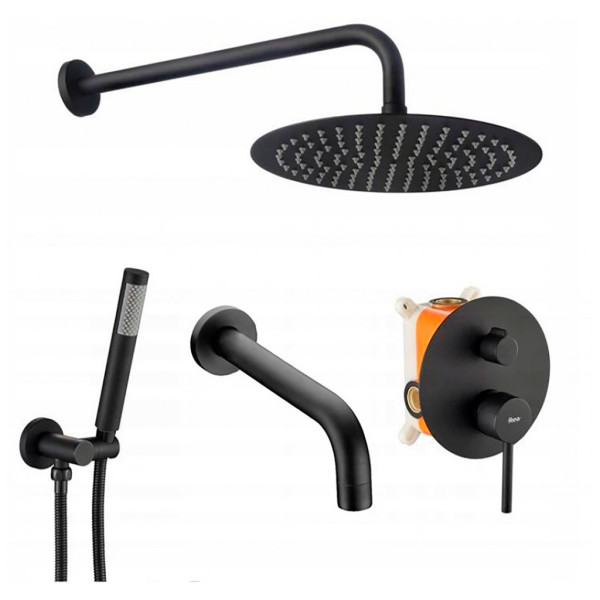 Душевая система для ванны с верхним душем REA Lungo + Box Black mat (REA-P4112) Душевая система для ванны с верхним душем REA Lungo + Box Black mat (REA-P4112)