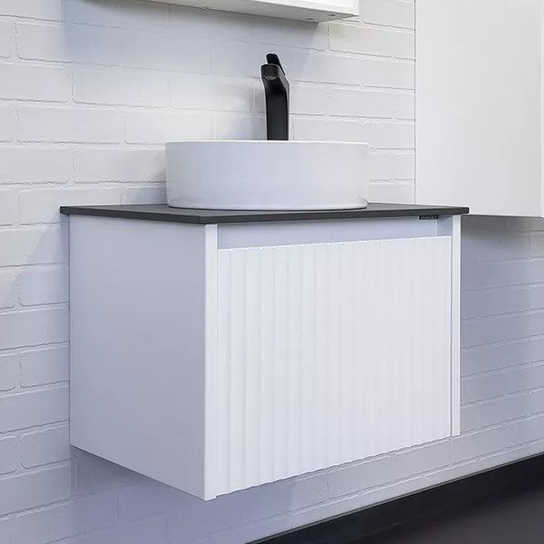 Тумба подвесная Comforty Марсель 600x400x530 белый матовый/калакатта Блэк (00-00012272)